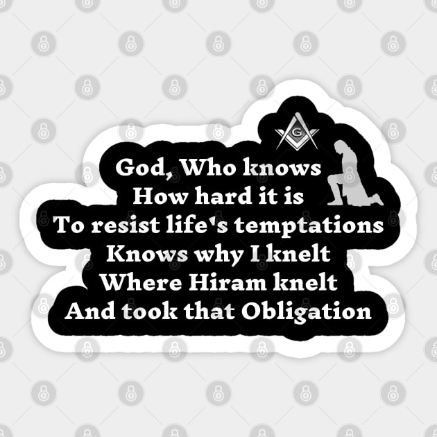 I Knelt Where Hiram Knelt Sticker by Hermz Designs